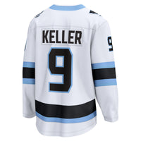 Clayton Keller Utah Mammoth Hockey Jersey, White Breakaway Away Sportswear Jersey Shirt, Long Sleeve Hockey Sweater Jersey, Casual Gift for Men