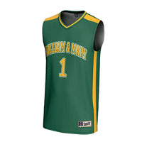 William & Mary Tribe Basketball Jersey, Green Fashion Lightweight Sportswear Jersey Shirt, Sleeveless Athletic Tank Jersey, Casual Gift for Men