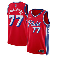 VJ Edgecombe Philadelphia 76ers Basketball Jersey, Red Swingman Sportswear Jersey Shirt, Sleeveless Athletic Tank Jersey, Casual Gift for Men