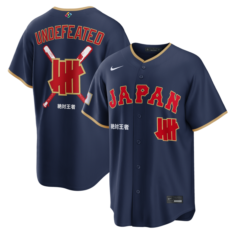 Japan x Undefeated Navy 2026 World Classic Stadium Baseball Jersey, Sportswear Jersey Shirt, Lightweight Athletic Jersey, Casual Gift for Men