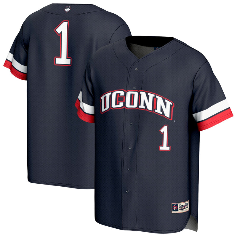 UConn Huskies Baseball Jersey, Navy Fashion Lightweight Sportswear Jersey Shirt, Lightweight Breathable Athletic Jersey, Casual Gift for Men