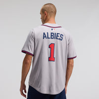 Ozzie Albies Atlanta Braves Baseball Jersey, Gray Limited Sportswear Jersey Shirt, Lightweight Breathable Athletic Jersey, Casual Gift for Men
