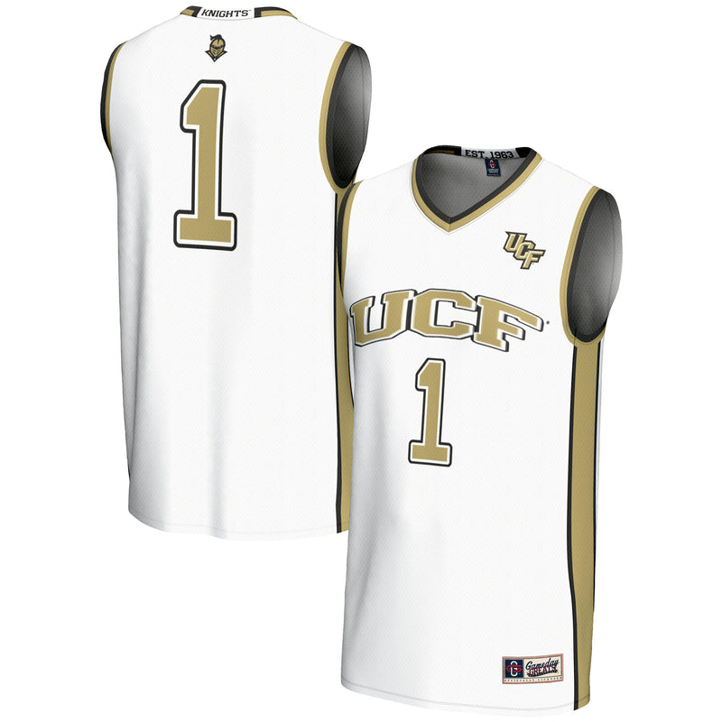 UCF Knights Basketball Jersey, White Lightweight Sportswear Jersey Shirt, Sleeveless Athletic Tank Jersey, Casual Gift for Men