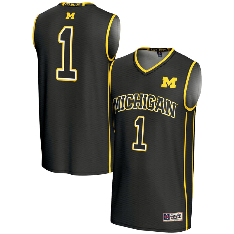Michigan Wolverines Basketball Jersey, Black Lightweight Sportswear Jersey Shirt, Sleeveless Athletic Tank Jersey, Casual Gift for Men