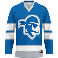 Seton Hall Pirates Hockey Jersey, Blue Sportswear Jersey Shirt, Long Sleeve Hockey Sweater Jersey, Casual Gift for Men