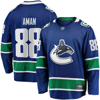 Nils Aman Vancouver Canucks Hockey Jersey, Blue Breakaway Home Sportswear Jersey Shirt, Long Sleeve Hockey Sweater Jersey, Casual Gift for Men