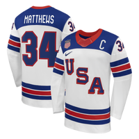 Auston Matthews White US 2026 Away Replica Hockey Jersey, Hockey Sportswear Jersey Shirt, Long Sleeve Hockey Sweater Jersey, Casual Gift for Men