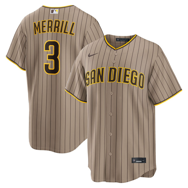San Diego Padres Jackson Merrill Sand Alternate Replica Jersey