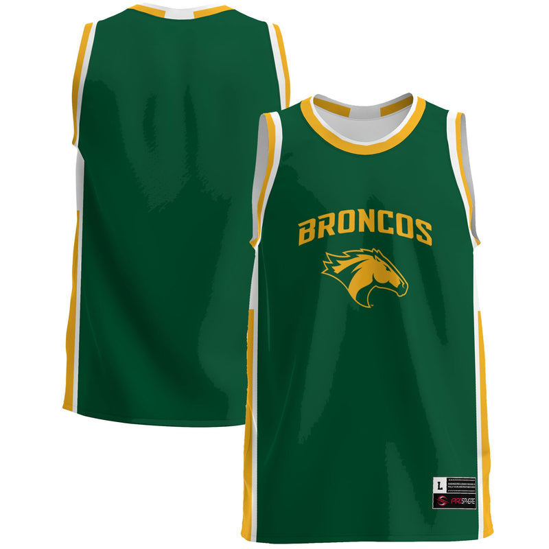 Cal Poly Pomona Broncos Basketball Jersey, Green Lightweight Sportswear Jersey Shirt, Sleeveless Athletic Tank Jersey, Casual Gift for Men
