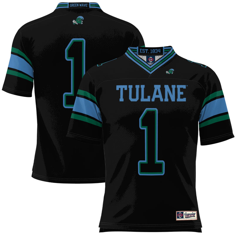 Tulane Green Wave Football Jersey, Black Sportswear Jersey Shirt, Lightweight Breathable Athletic Jersey, Casual Gift for Men, Style 200425300
