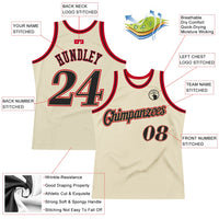 Custom Basketball Jersey, Cream Black Red Throwback Sportswear Jersey Shirt, Athletic Mesh Moisture Wicking Jersey, Casual Gift for Men