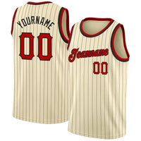 Custom Basketball Jersey, Cream Black Red Sportswear Jersey Shirt, Athletic Mesh Moisture Wicking Jersey, Casual Gift for Men, Style Cream0123