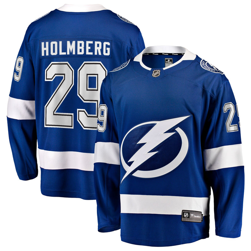 Pontus Holmberg Tampa Bay Lightning Hockey Jersey, Blue Sportswear Jersey Shirt, Long Sleeve Hockey Sweater Jersey, Casual Gift for Men