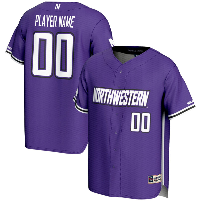 Northwestern Wildcats Baseball Jersey, Purple Lightweight Sportswear Jersey Shirt, Lightweight Breathable Athletic Jersey, Casual Gift for Men