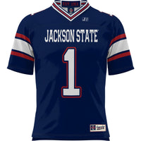 Jackson State Tigers Football Jersey, Navy Sportswear Jersey Shirt, Lightweight Breathable Athletic Jersey, Casual Gift for Men, Style 200425271