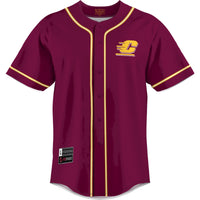 Central Michigan Chippewas Baseball Jersey, Maroon Sportswear Jersey Shirt, Lightweight Breathable Athletic Jersey, Casual Gift for Men