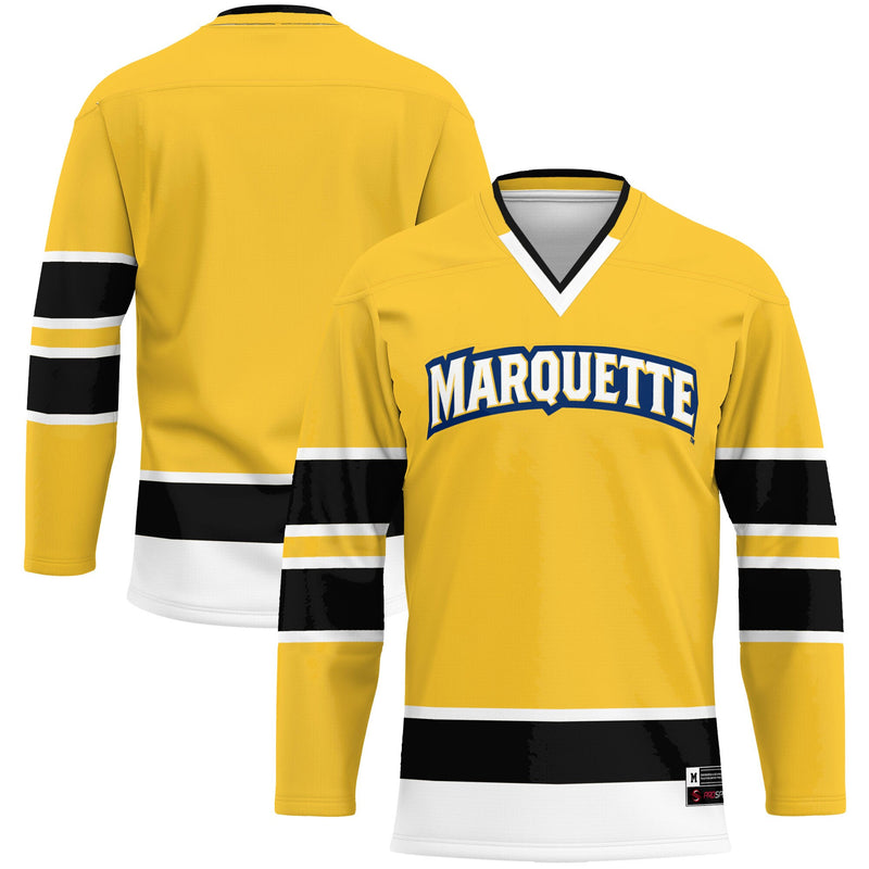 Marquette Golden Eagles Hockey Jersey, Blue Sportswear Jersey Shirt, Long Sleeve Hockey Sweater Jersey, Casual Gift for Men