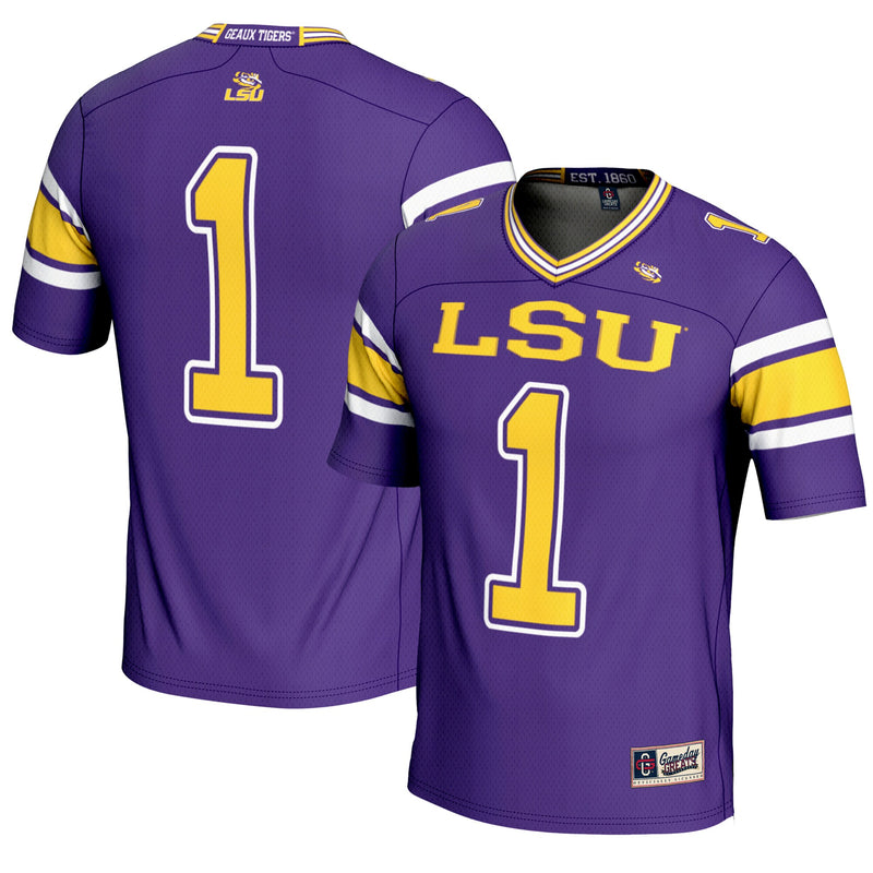 LSU Tigers Football Jersey, Purple Sportswear Jersey Shirt, Lightweight Breathable Athletic Jersey, Casual Gift for Men, Style 5182334