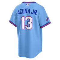 Ronald Acuña Jr. Atlanta Braves Baseball Jersey, Blue Sportswear Jersey Shirt, Lightweight Breathable Athletic Jersey, Casual Gift for Men