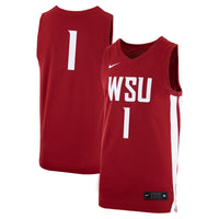 Washington State Cougars Logo Basketball Jersey, Crimson Replica Sportswear Jersey Shirt, Sleeveless Athletic Tank Jersey, Casual Gift for Men