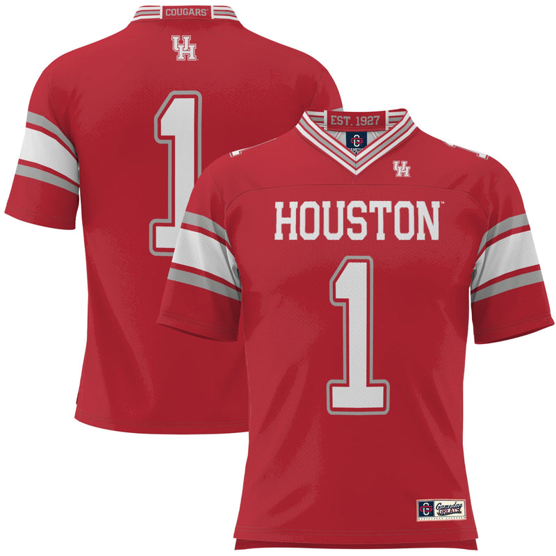 Houston Cougars Football Jersey, Red Sportswear Jersey Shirt, Lightweight Breathable Athletic Jersey, Casual Gift for Men, Style 200425284