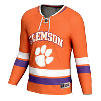 Clemson Tigers Hockey Jersey, Orange Sportswear Jersey Shirt, Long Sleeve Hockey Sweater Jersey, Casual Gift for Men