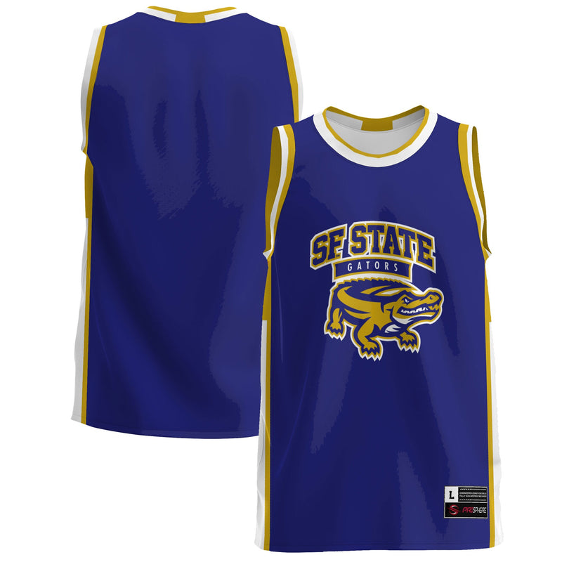 San Francisco State Gators Basketball Jersey, Purple Lightweight Sportswear Jersey Shirt, Sleeveless Athletic Tank Jersey, Casual Gift for Men