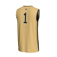 Vanderbilt Commodores Basketball Jersey, Gold Sportswear Jersey Shirt, Sleeveless Athletic Tank Jersey, Casual Gift for Men, Style 202219747