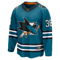 Mario Ferraro San Jose Sharks Hockey Jersey, Teal Breakaway Home Sportswear Jersey Shirt, Long Sleeve Hockey Sweater Jersey, Casual Gift for Men