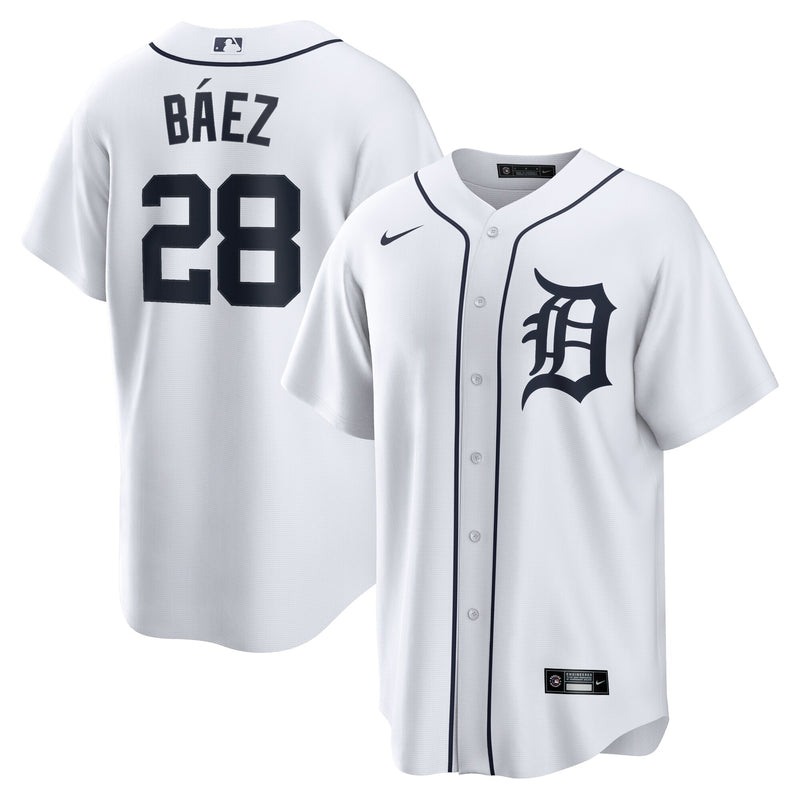 Javier Baez Detroit Tigers Baseball Jersey, White Replica Sportswear Jersey Shirt, Lightweight Breathable Athletic Jersey, Casual Gift for Men