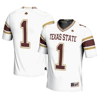 Texas State Bobcats Football Jersey, White Sportswear Jersey Shirt, Lightweight Breathable Athletic Jersey, Casual Gift for Men, Style 200425333
