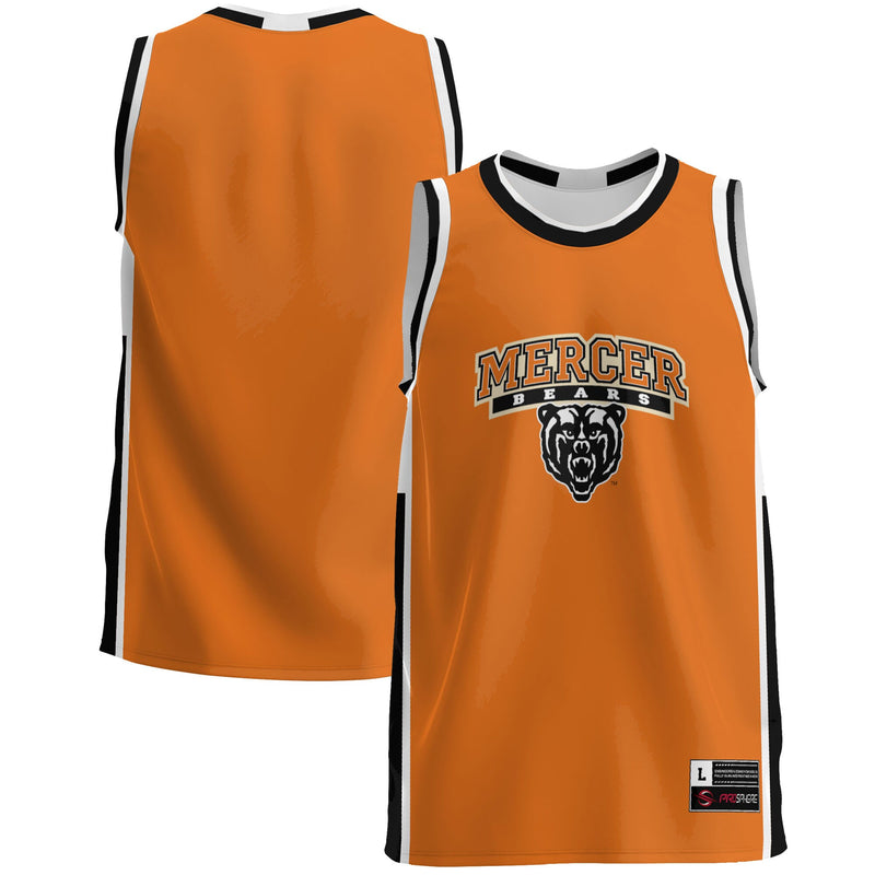 Mercer Bears Basketball Jersey, Orange Lightweight Sportswear Jersey Shirt, Sleeveless Athletic Tank Jersey, Casual Gift for Men