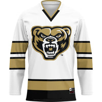 Oakland Golden Grizzlies Hockey Jersey, White Sportswear Jersey Shirt, Long Sleeve Hockey Sweater Jersey, Casual Gift for Men