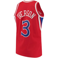 Allen Iverson Philadelphia 76ers Basketball Jersey, Red Swingman Sportswear Jersey Shirt, Sleeveless Athletic Tank Jersey, Casual Gift for Men