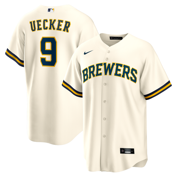 Milwaukee Brewers Bob Uecker Cream Home Retired Player Replica Jersey