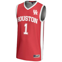 Houston Cougars Basketball Jersey, Red Lightweight Sportswear Jersey Shirt, Sleeveless Athletic Tank Jersey, Casual Gift for Men