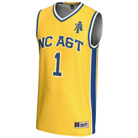 North Carolina A&T Aggies Basketball Jersey, Gold Lightweight Sportswear Jersey Shirt, Sleeveless Athletic Tank Jersey, Casual Gift for Men