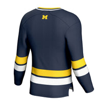 Michigan Wolverines Spirit Hockey Jersey, Navy Sportswear Jersey Shirt, Long Sleeve Hockey Sweater Jersey, Casual Gift for Men