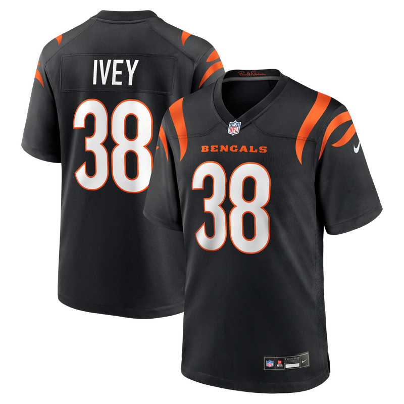 DJ Ivey Cincinnati Bengals Football Jersey, Black Game Sportswear Jersey Shirt, Lightweight Breathable Athletic Jersey, Casual Gift for Men