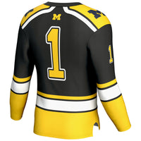 Michigan Wolverines Hockey Jersey, Black Sportswear Jersey Shirt, Long Sleeve Hockey Sweater Jersey, Casual Gift for Men