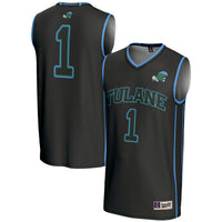 Tulane Green Wave Basketball Jersey, Black Lightweight Sportswear Jersey Shirt, Sleeveless Athletic Tank Jersey, Casual Gift for Men