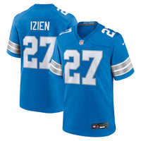Christian Izien Detroit Lions Football Jersey, Blue Game Sportswear Jersey Shirt, Lightweight Breathable Athletic Jersey, Casual Gift for Men