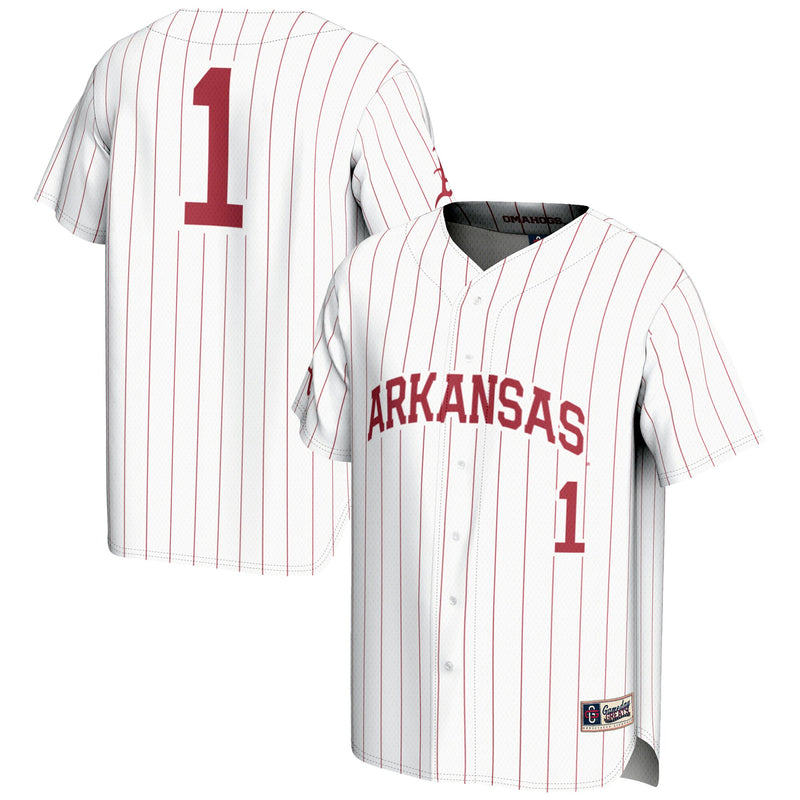 Arkansas Razorbacks Baseball Jersey, White Sportswear Jersey Shirt, Lightweight Breathable Athletic Jersey, Casual Gift for Men, Style 200098762