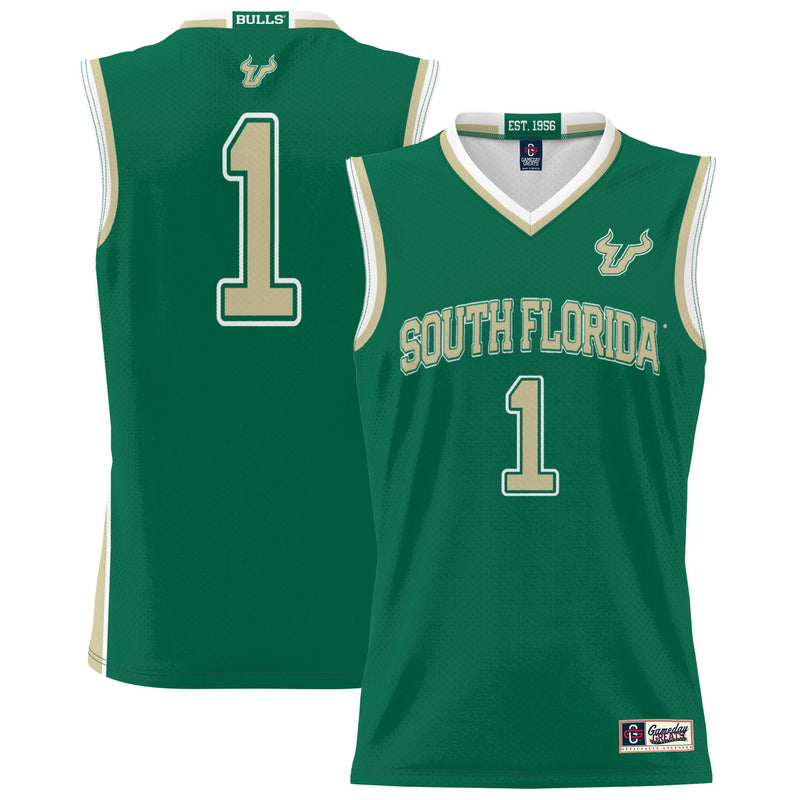 South Florida Bulls Basketball Jersey, Green Lightweight Sportswear Jersey Shirt, Sleeveless Athletic Tank Jersey, Casual Gift for Men