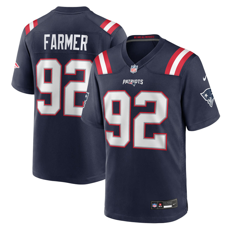 Joshua Farmer New England Patriots Football Jersey, Navy Sportswear Jersey Shirt, Lightweight Breathable Athletic Jersey, Casual Gift for Men