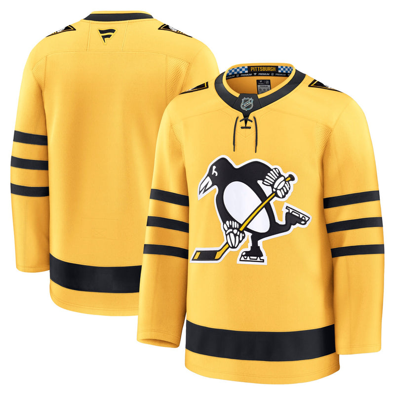 Pittsburgh Penguins Hockey Jersey, Gold Premium Sportswear Jersey Shirt, Long Sleeve Hockey Sweater Jersey, Casual Gift for Men, Style 203133878