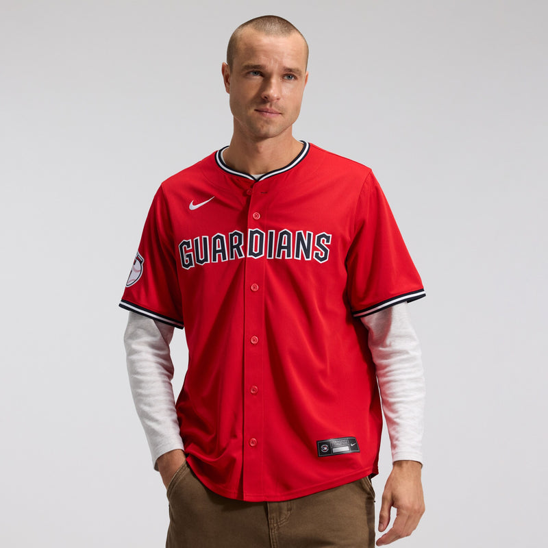 Cleveland Guardians Baseball Jersey, Red Limited Alternate Sportswear Jersey Shirt, Lightweight Breathable Athletic Jersey, Casual Gift for Men