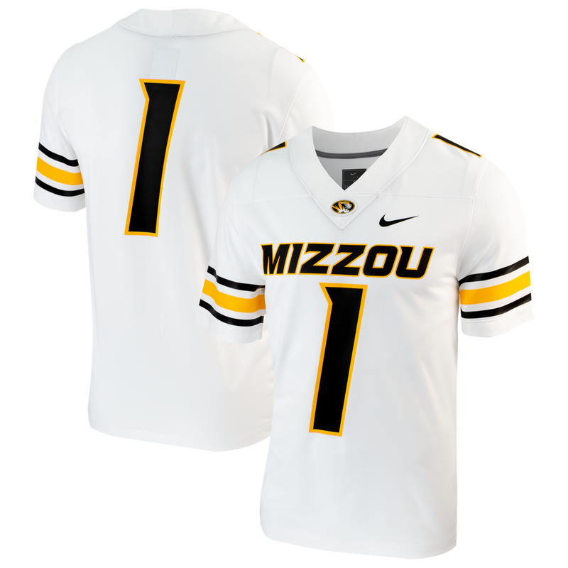 Missouri Tigers Football Jersey, White Replica Sportswear Jersey Shirt, Lightweight Breathable Athletic Jersey, Casual Gift for Men