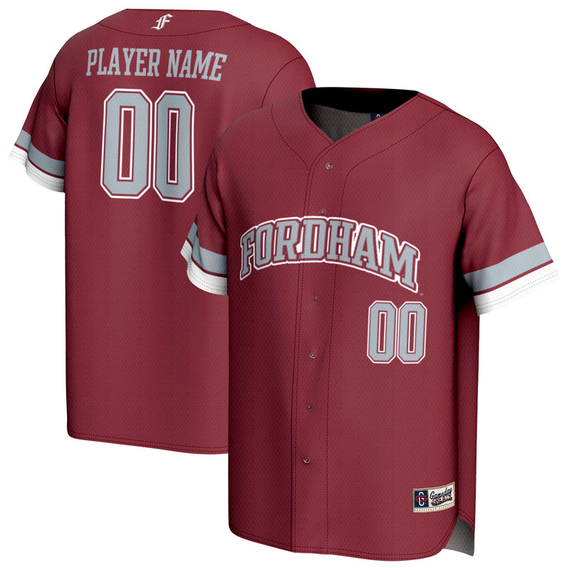 Fordham Rams Baseball Jersey, Maroon Sportswear Jersey Shirt, Lightweight Breathable Athletic Jersey, Casual Gift for Men, Style 203645200