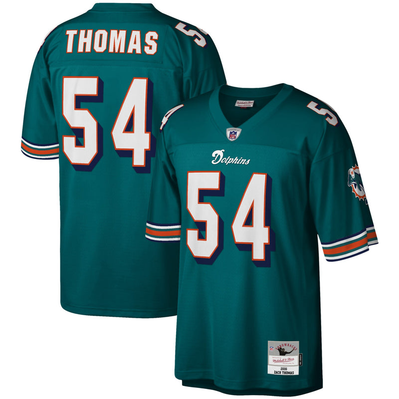Zach Thomas Miami Dolphins Football Jersey, Aqua Replica Sportswear Jersey Shirt, Lightweight Breathable Athletic Jersey, Casual Gift for Men